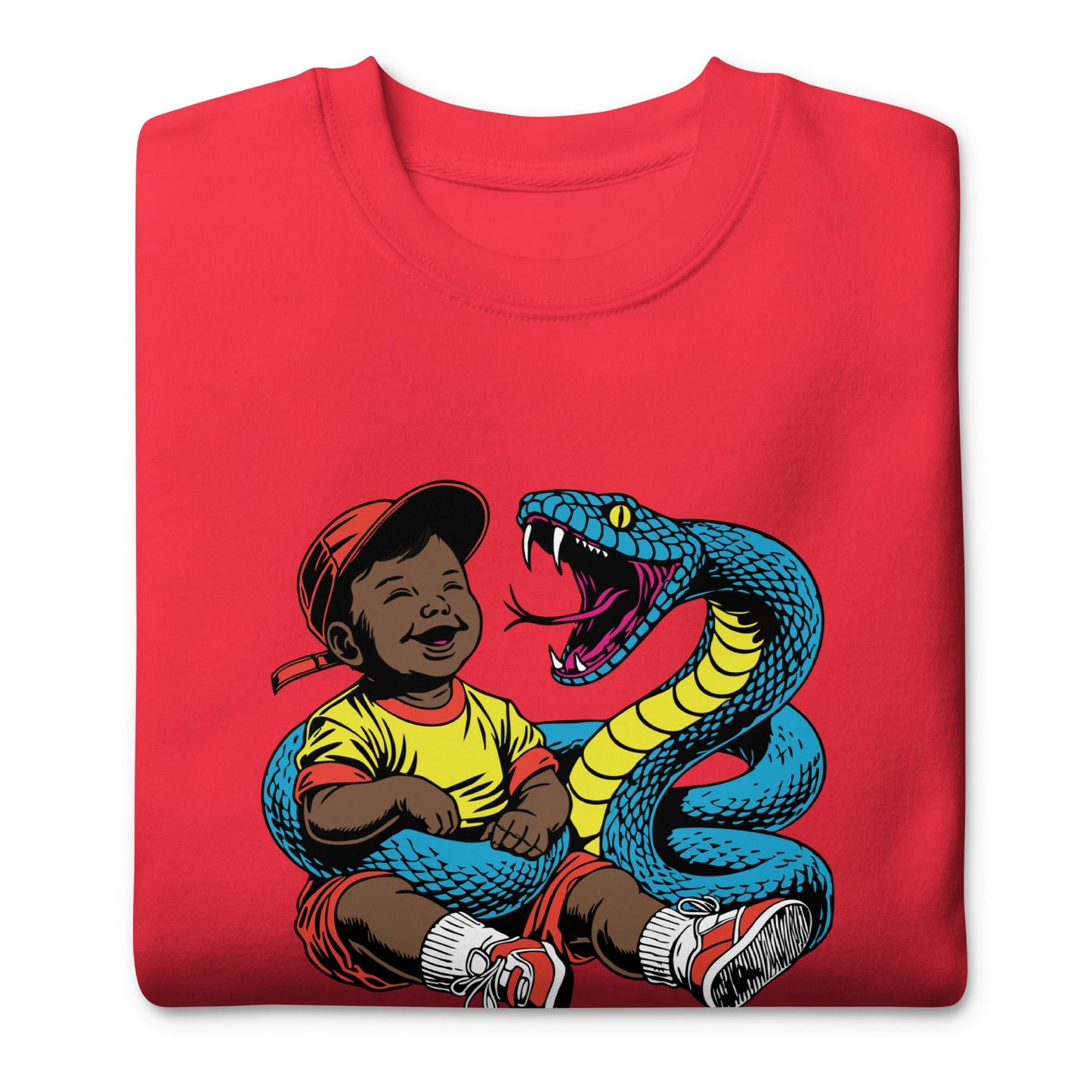 Blue Snake Safe Baby - Premium Sweatshirt